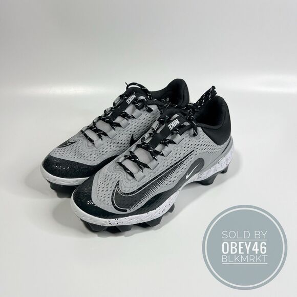 Nike Alpha Huarache Elite 4 MCS  Baseball Cleats Grey FD6221-002 Size 10.5 - Picture 2 of 5